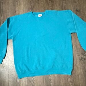 Men's Turquoise Nutmeg Mills Crewneck Sweatshirt XL - Made in USA